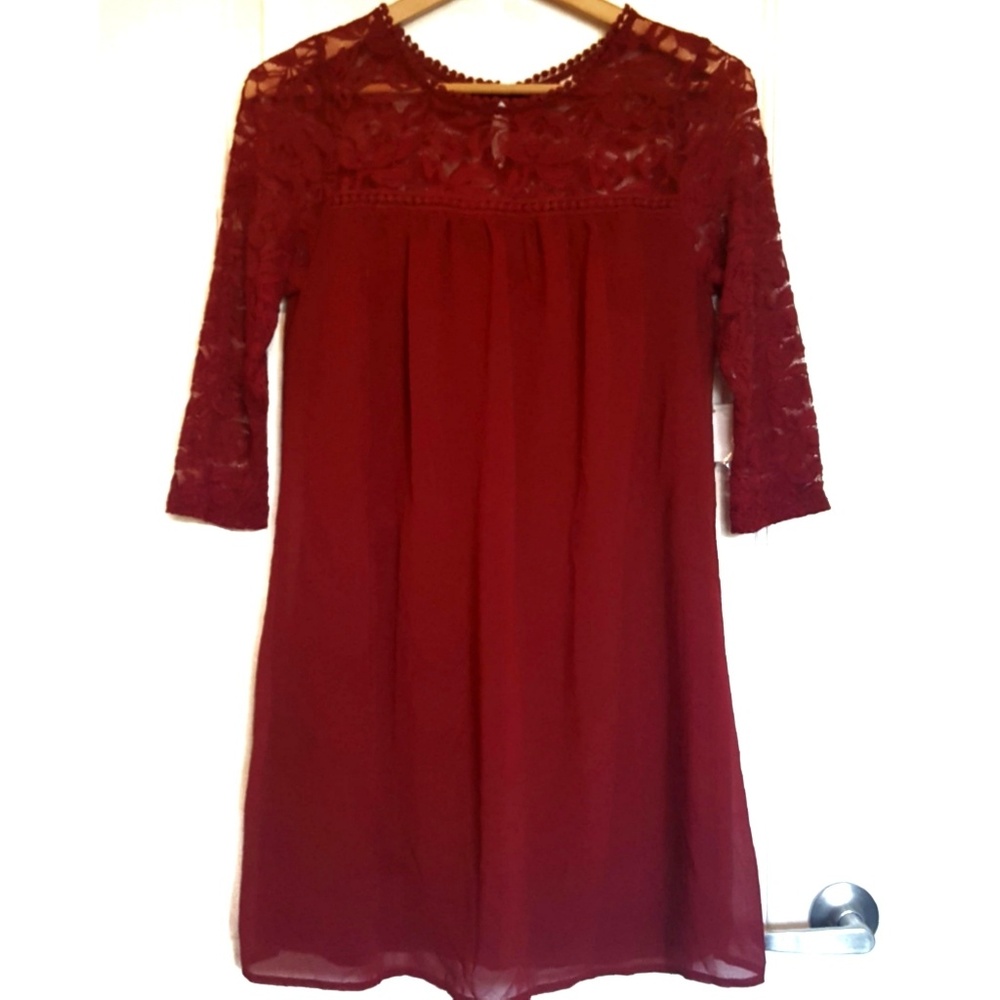 ❌SOLD❌NWT Burgundy swing dress (M) - Picture 1 of 6